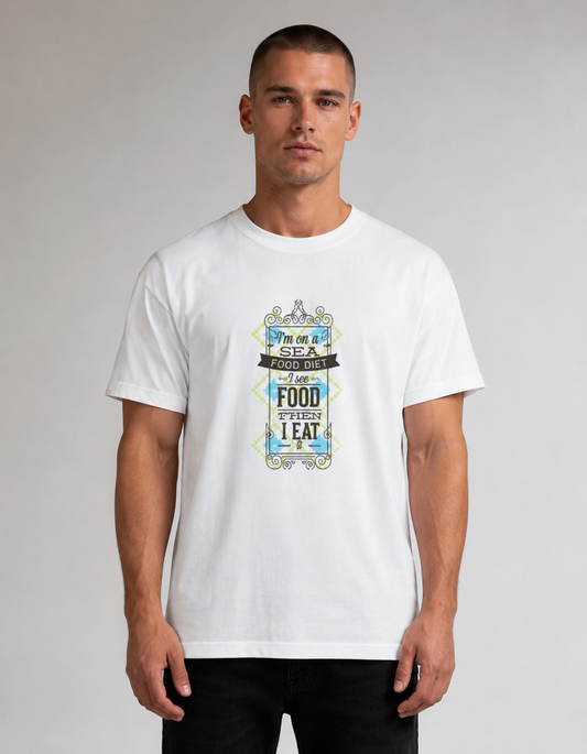 Vastrio Seafood Diet Funny Graphic T-Shirt | Unisex Cotton Tee
