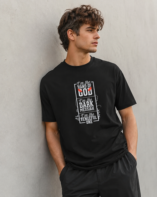 Vastrio Dark Gothic Hand of God Graphic T-Shirt | Unisex Cotton Tee