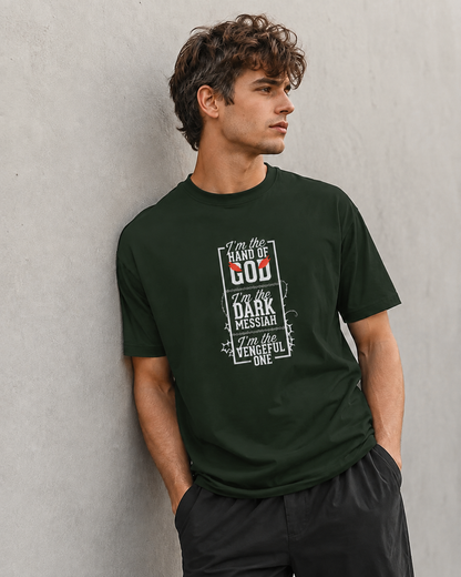 Vastrio Dark Gothic Hand of God Graphic T-Shirt | Unisex Cotton Tee