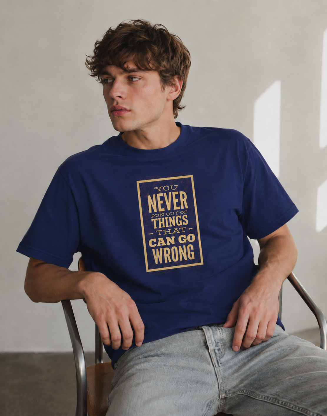 Vastrio Never Run Out of Things That Can Go Wrong Quote T-Shirt | Unisex Cotton Tee