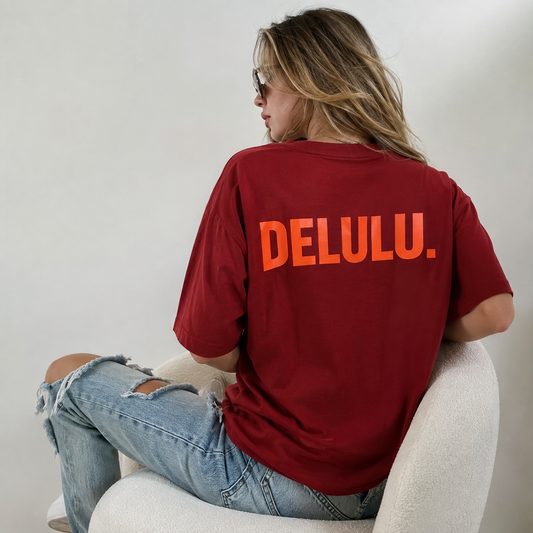 Vastrio DELULU Back Print Oversized T-Shirt | Unisex Cotton Tee