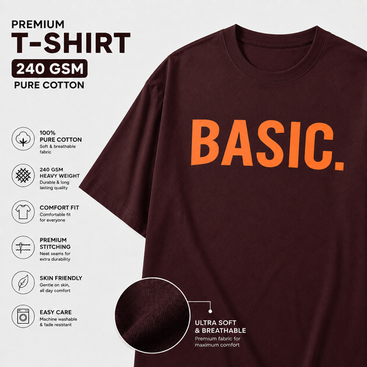 Vastrio BASIC Graphic Oversized T-Shirt | Unisex Cotton Tee