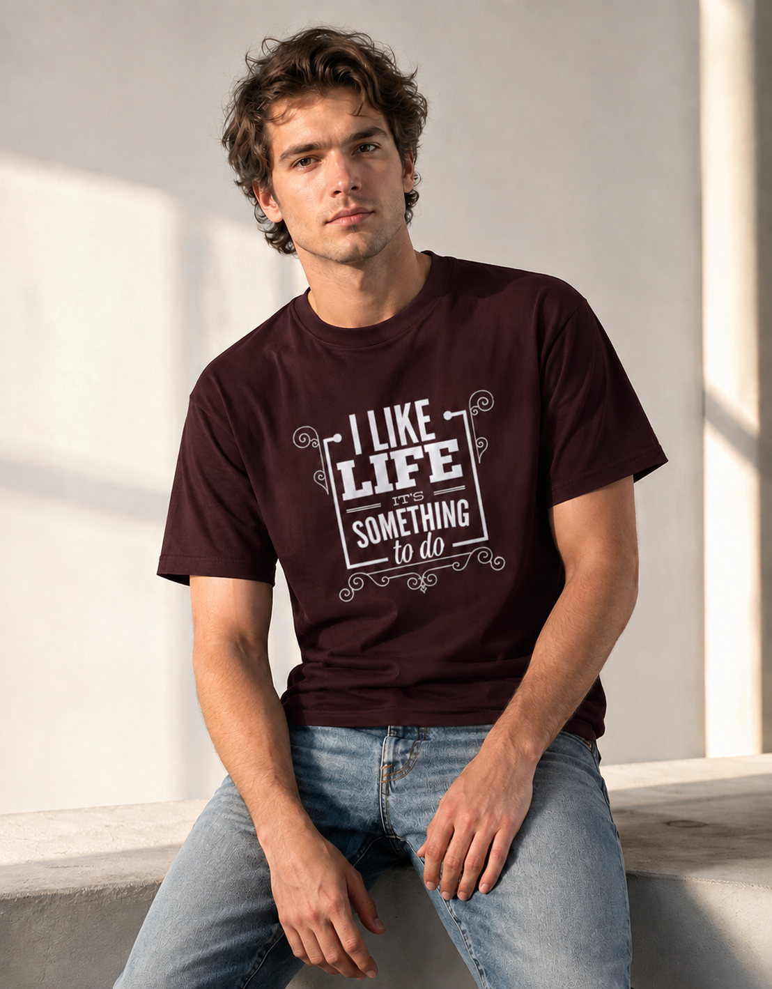 Vastrio I Like Life Graphic Quote T-Shirt | Unisex Cotton Tee
