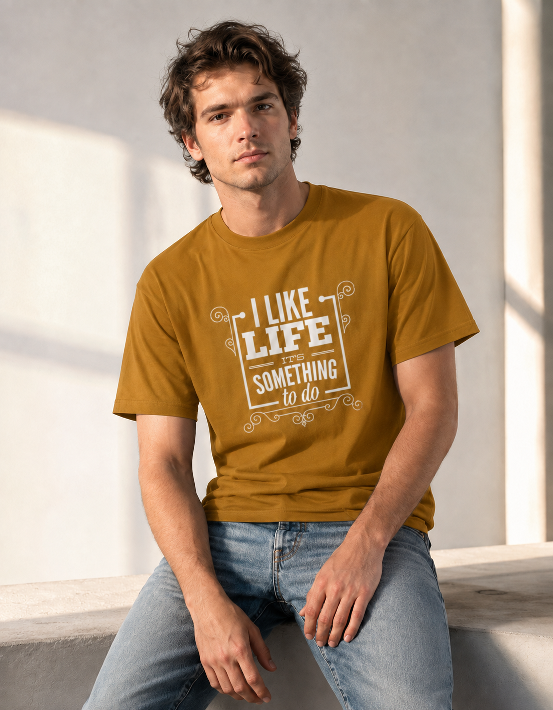 Vastrio I Like Life Graphic Quote T-Shirt | Unisex Cotton Tee