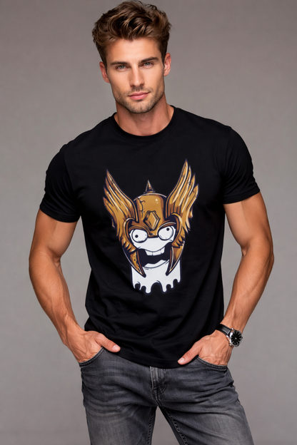 Vastrio Unisex Golden Wing Graphic Printed T-Shirt for Men & Women | Cool Cartoon Graphic Tee | Trendy Casual White T-Shirt