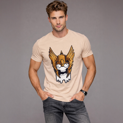 Vastrio Unisex Golden Wing Graphic Printed T-Shirt for Men & Women | Cool Cartoon Graphic Tee | Trendy Casual White T-Shirt