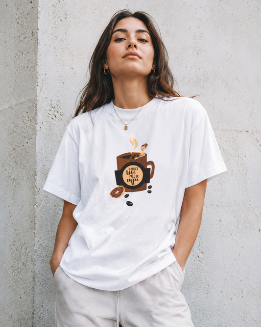 Vastrio Forget Love Coffee Graphic T-Shirt | Unisex Cotton Tee