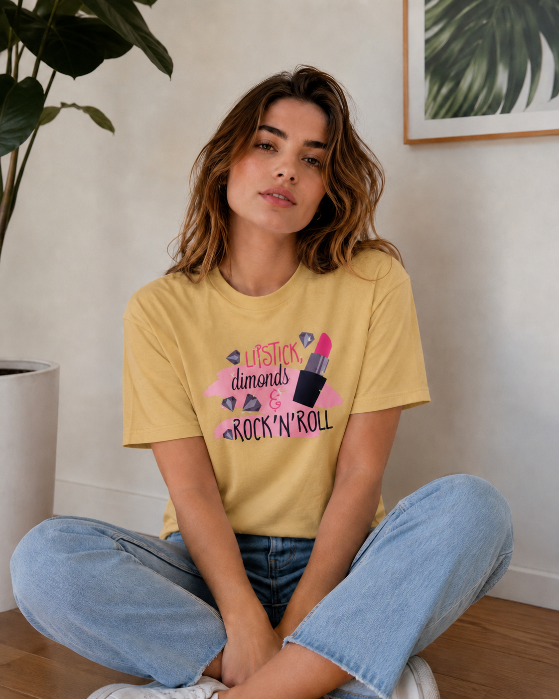 Vastrio Lipstick Quote Graphic T-Shirt | Unisex Cotton Regular Fit