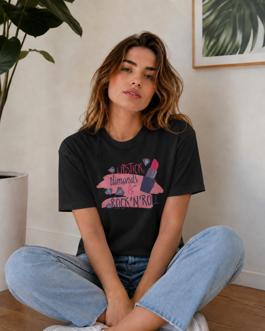 Vastrio Lipstick Quote Graphic T-Shirt | Unisex Cotton Regular Fit