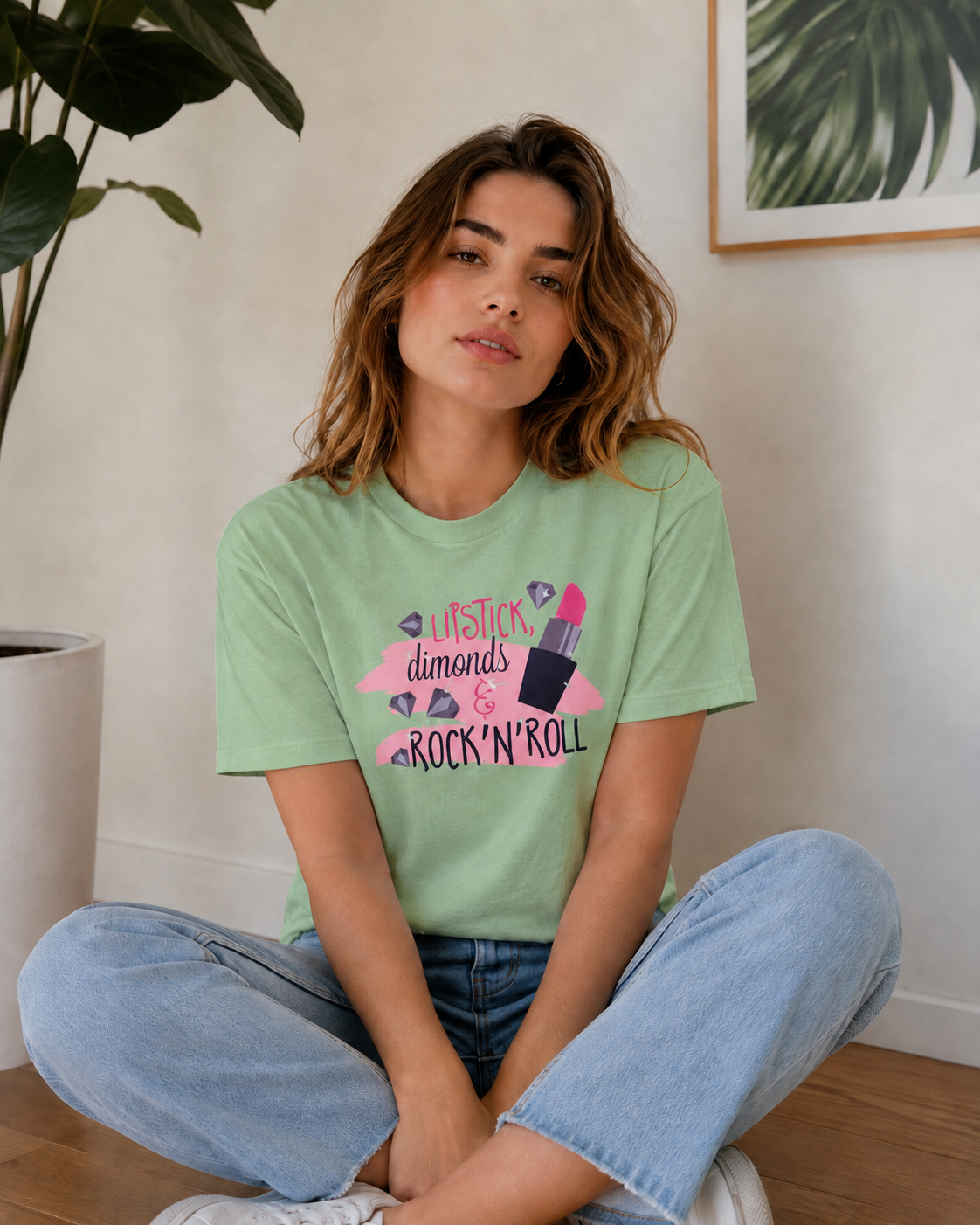 Vastrio Lipstick Quote Graphic T-Shirt | Unisex Cotton Regular Fit