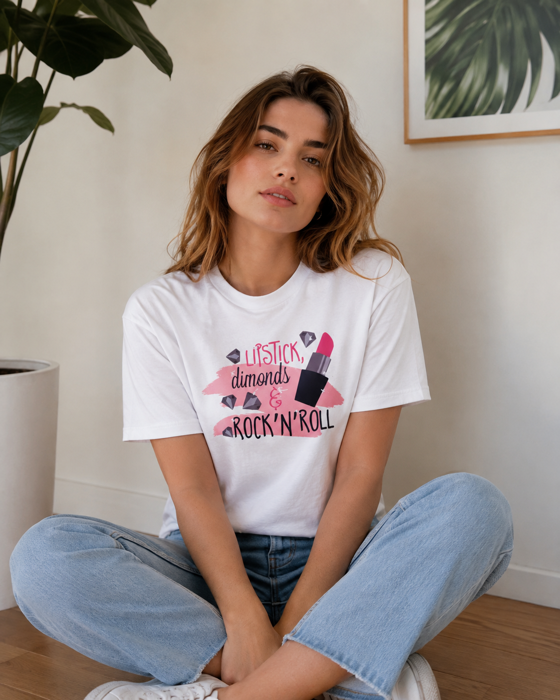 Vastrio Lipstick Quote Graphic T-Shirt | Unisex Cotton Regular Fit