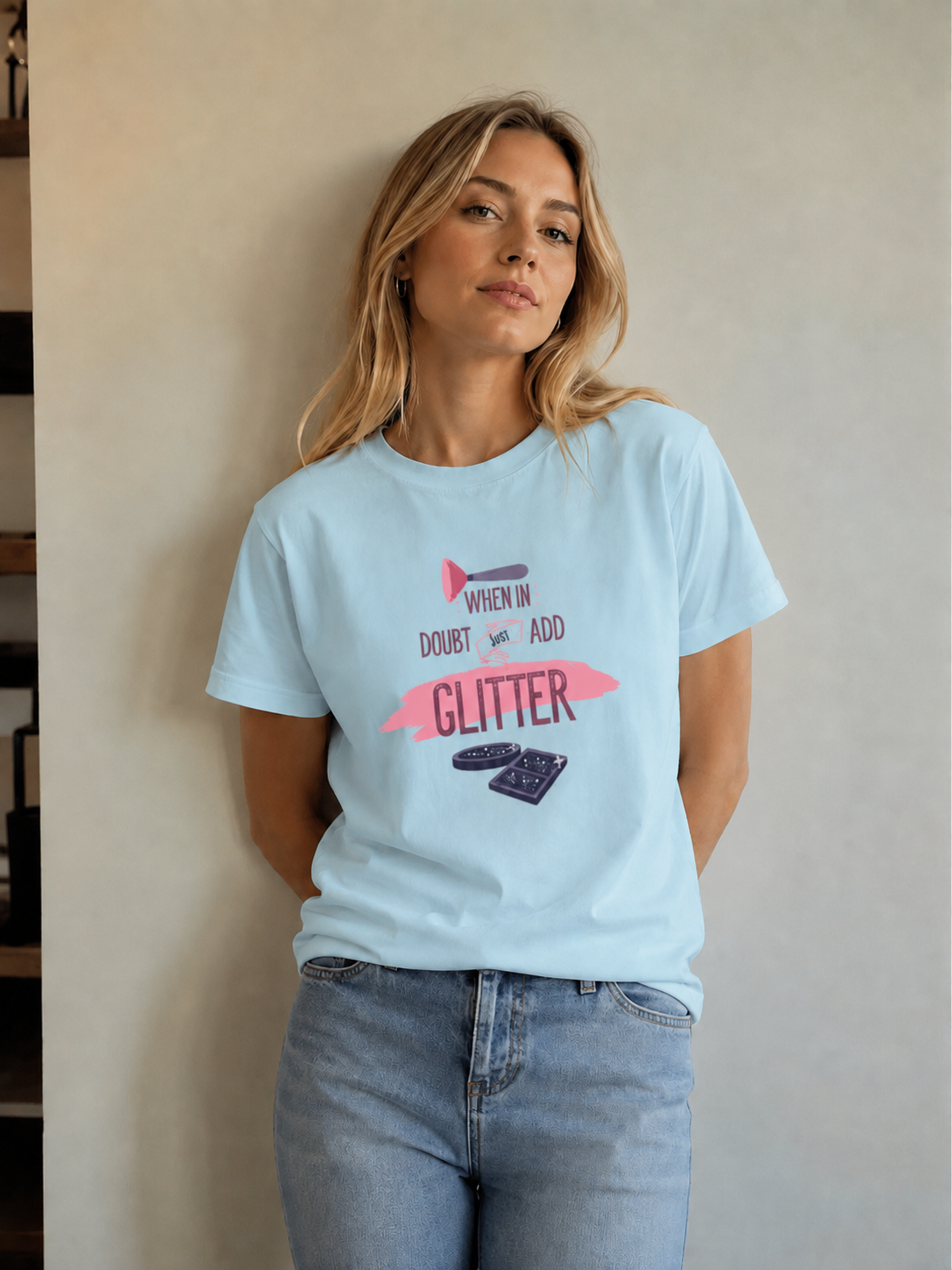 Vastrio Glitter Quote Graphic T-Shirt | Unisex Cotton Regular Fit