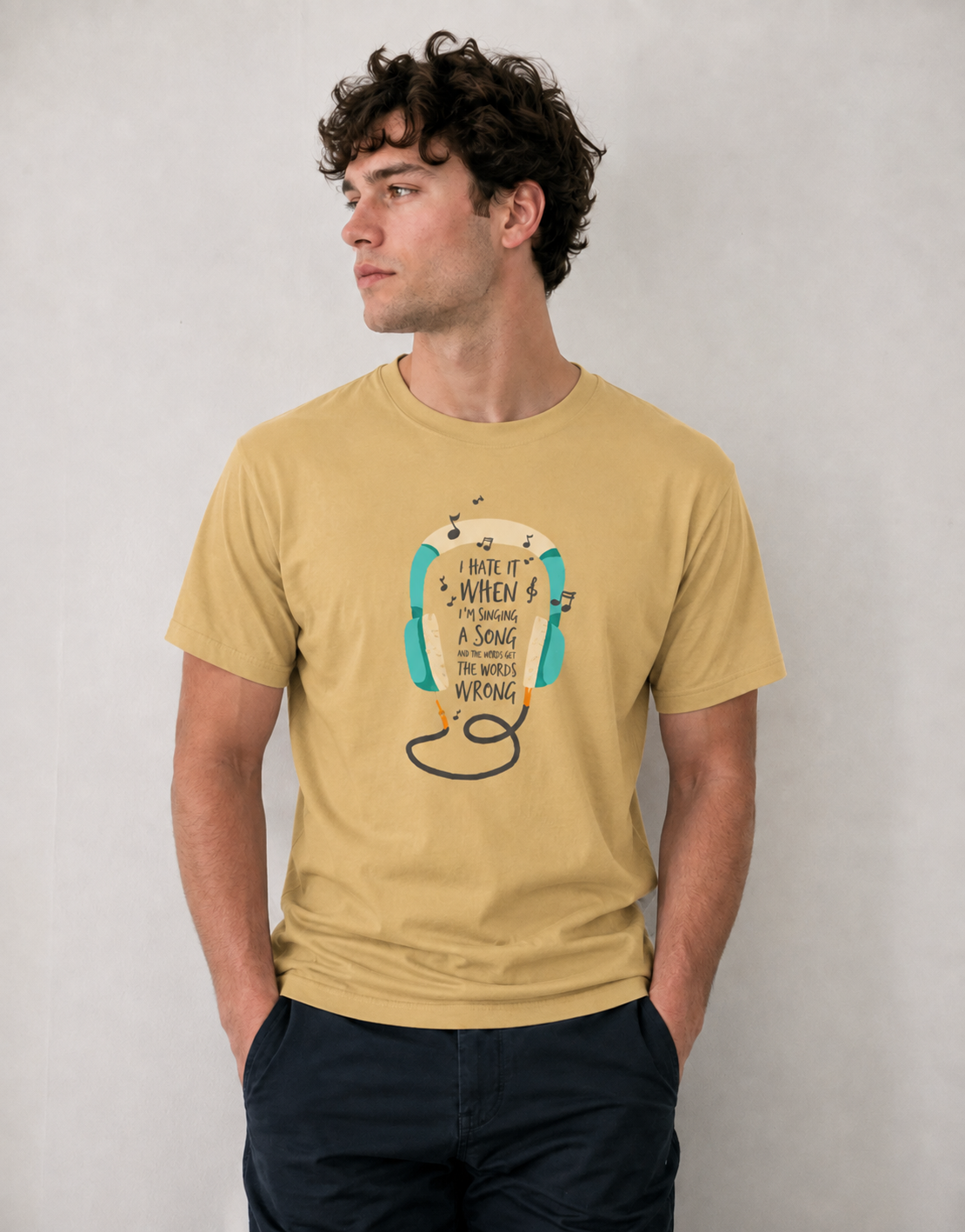 Vastrio Headphone Music Graphic T-Shirt | Unisex Cotton Regular Fit