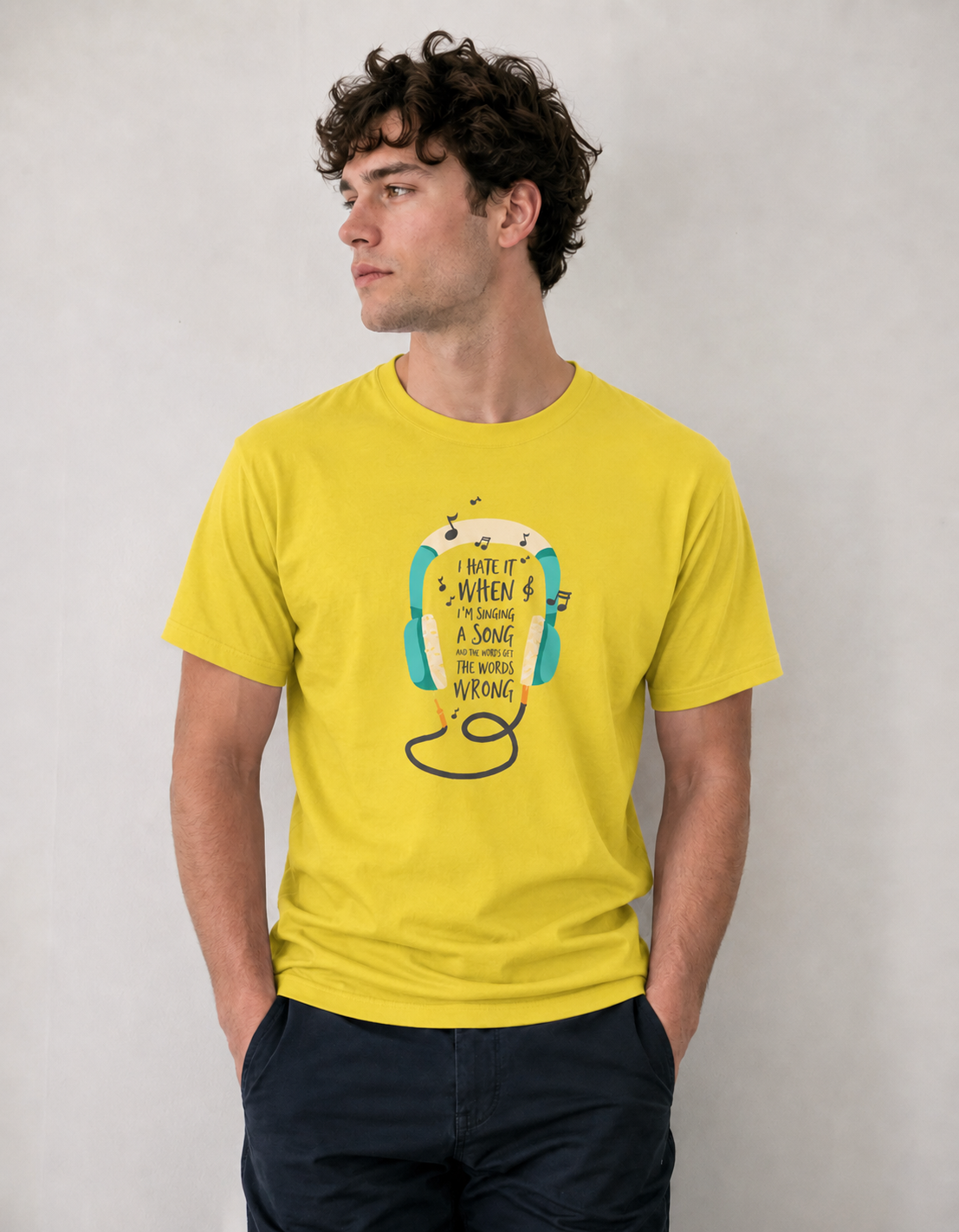 Vastrio Headphone Music Graphic T-Shirt | Unisex Cotton Regular Fit