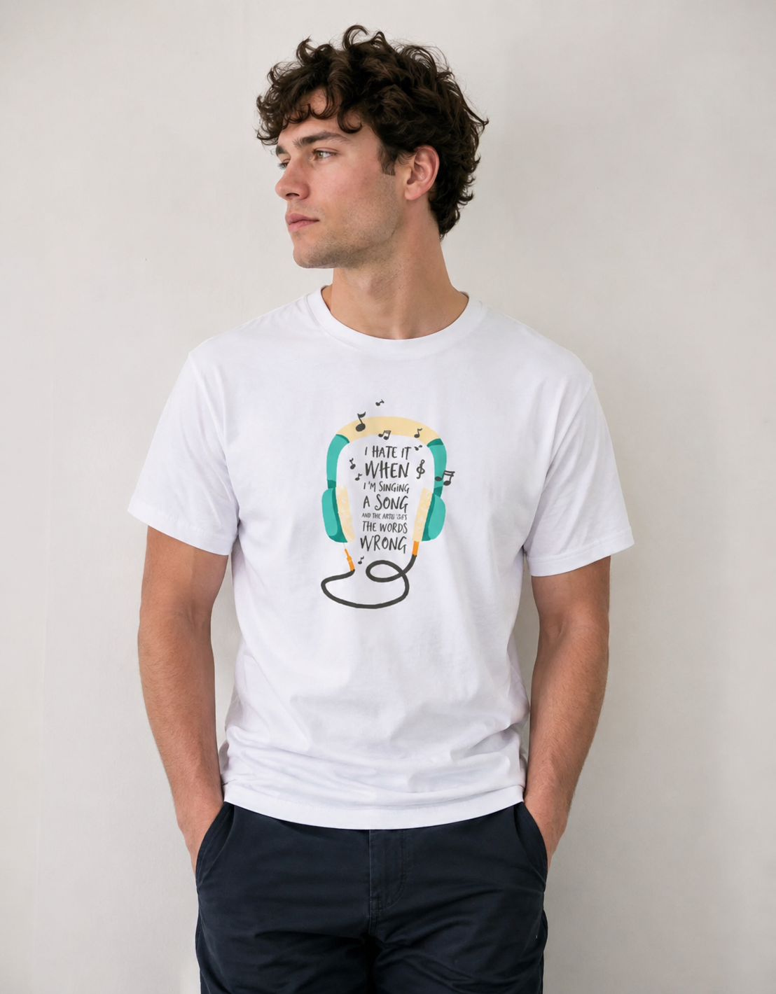Vastrio Headphone Music Graphic T-Shirt | Unisex Cotton Regular Fit