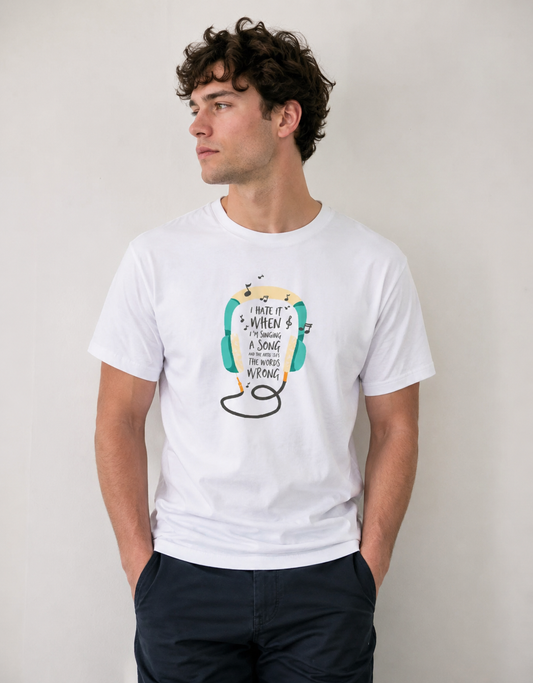 Vastrio Headphone Music Graphic T-Shirt | Unisex Cotton Regular Fit