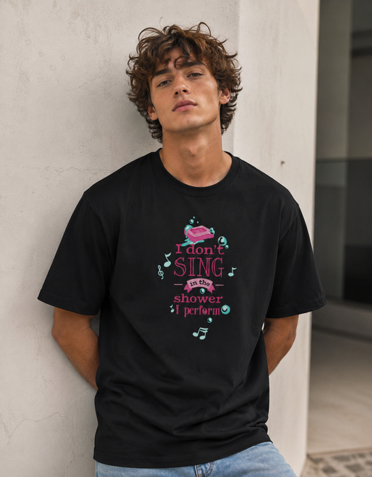 Vastrio Shower Music Graphic T-Shirt | Unisex Cotton Regular Fit