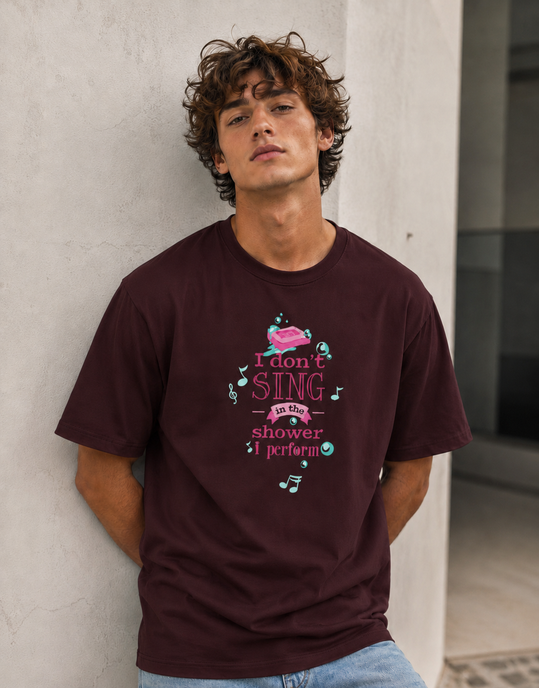 Vastrio Shower Music Graphic T-Shirt | Unisex Cotton Regular Fit