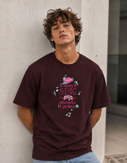 Vastrio Shower Music Graphic T-Shirt | Unisex Cotton Regular Fit