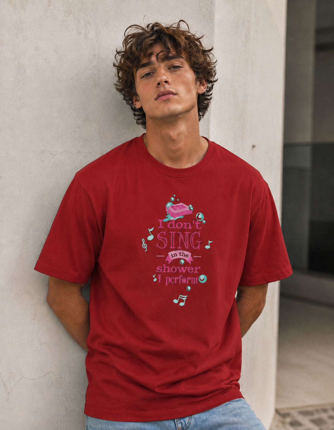 Vastrio Shower Music Graphic T-Shirt | Unisex Cotton Regular Fit