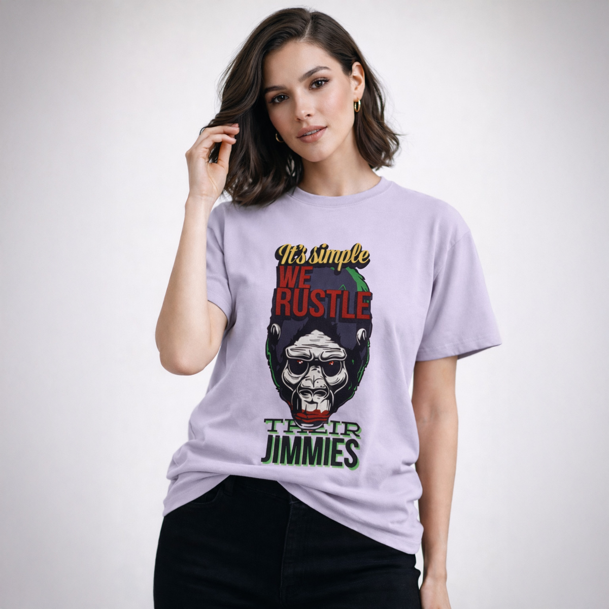 Vastrio Unisex Gorilla Graphic Printed T Shirt for Men & Women | Regular Fit Crew Neck Short Sleeve Casual Streetwear T-Shirt