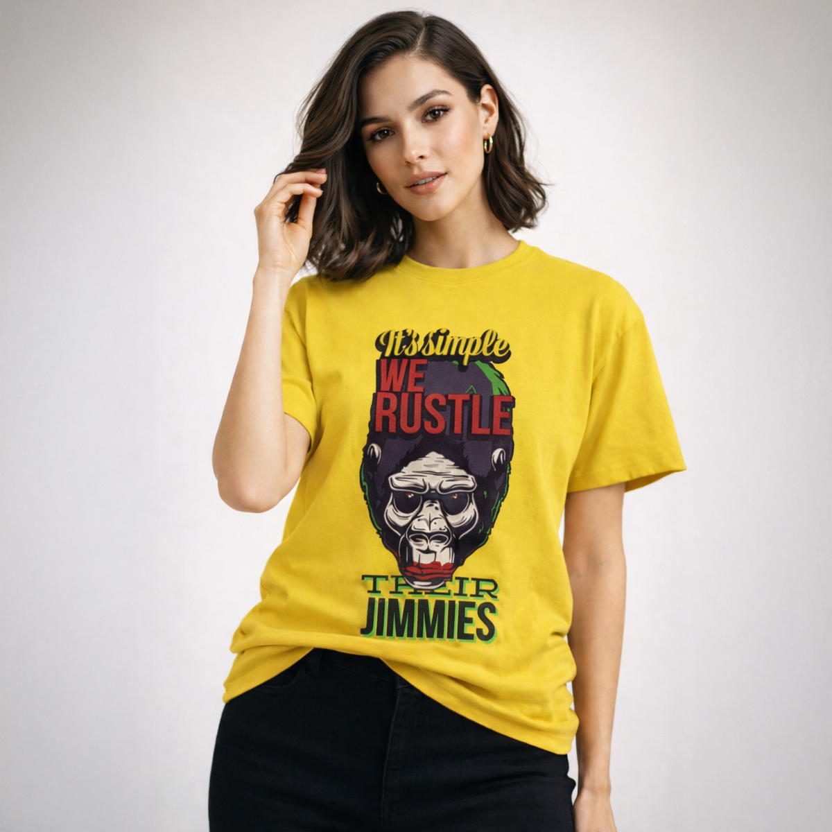 Vastrio Unisex Gorilla Graphic Printed T Shirt for Men & Women | Regular Fit Crew Neck Short Sleeve Casual Streetwear T-Shirt
