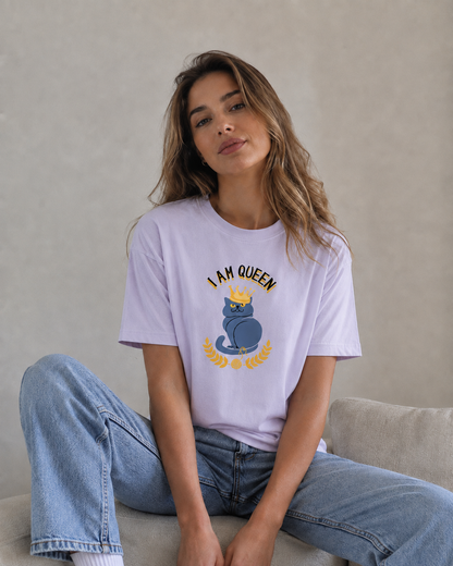 Vastrio Queen Cat Graphic T-Shirt | Unisex Cotton Regular Fit