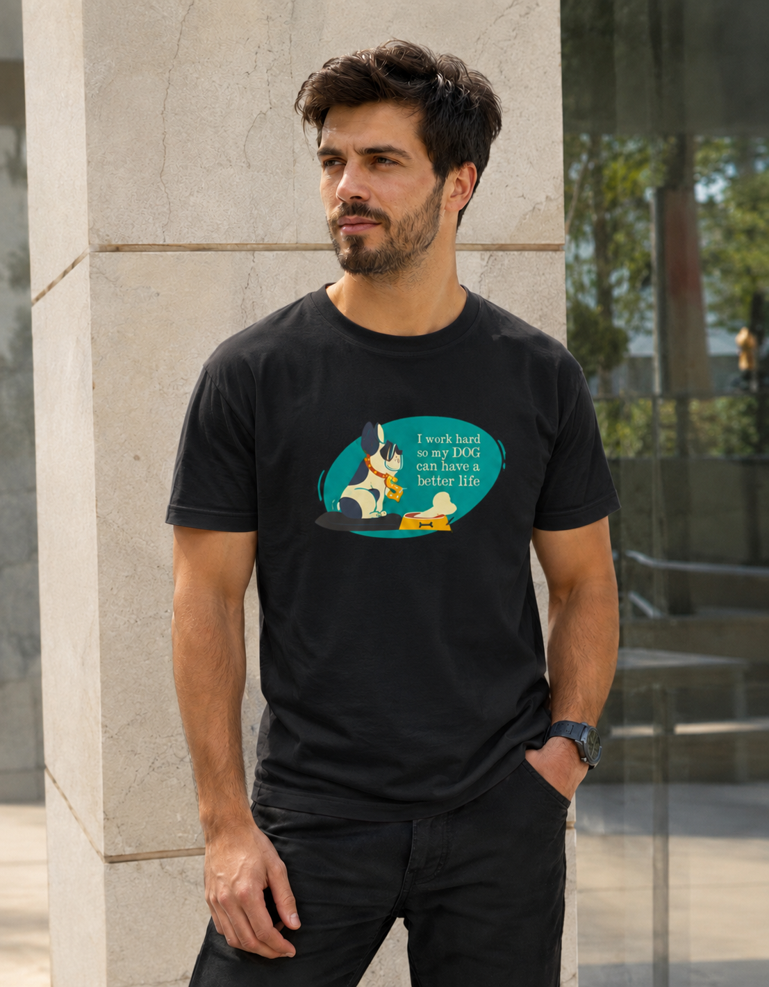 Vastrio Dog Lover Graphic T-Shirt | Unisex Cotton Regular Fit