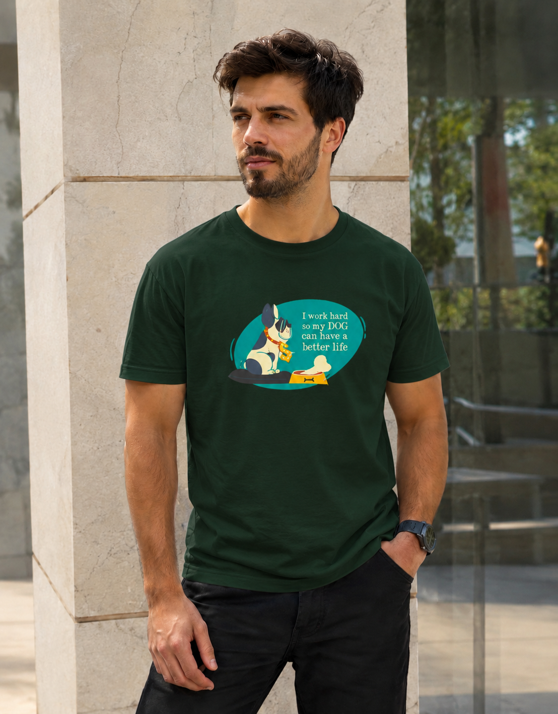 Vastrio Dog Lover Graphic T-Shirt | Unisex Cotton Regular Fit