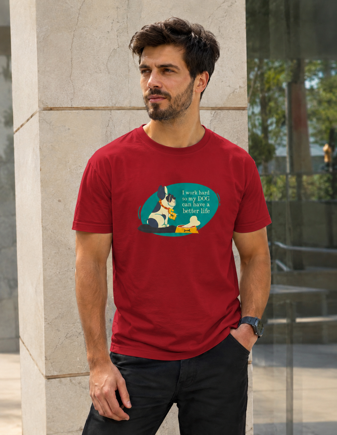 Vastrio Dog Lover Graphic T-Shirt | Unisex Cotton Regular Fit