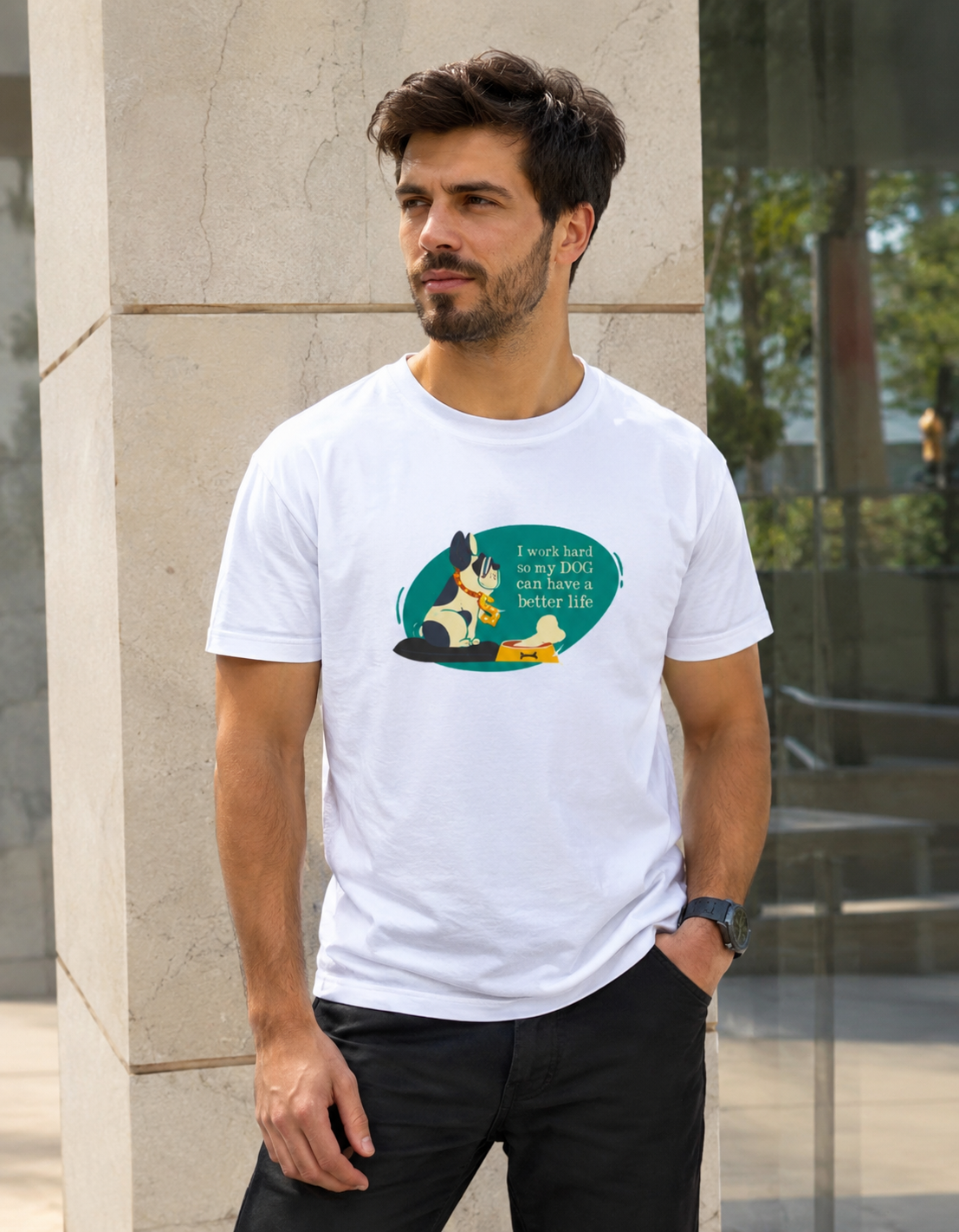 Vastrio Dog Lover Graphic T-Shirt | Unisex Cotton Regular Fit
