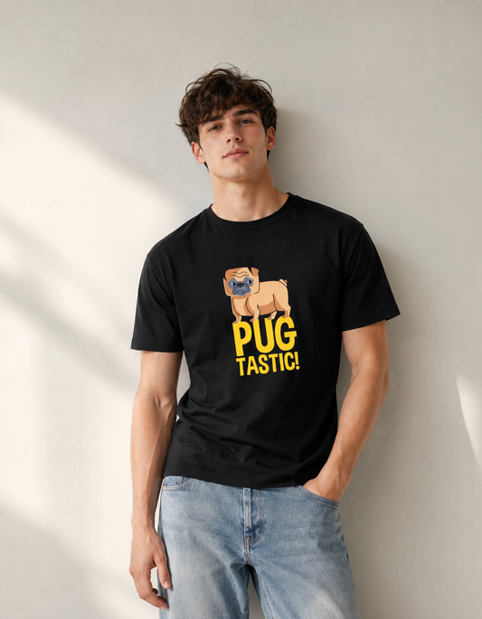Vastrio Pug Tastic Graphic T-Shirt | Unisex Cotton Regular Fit