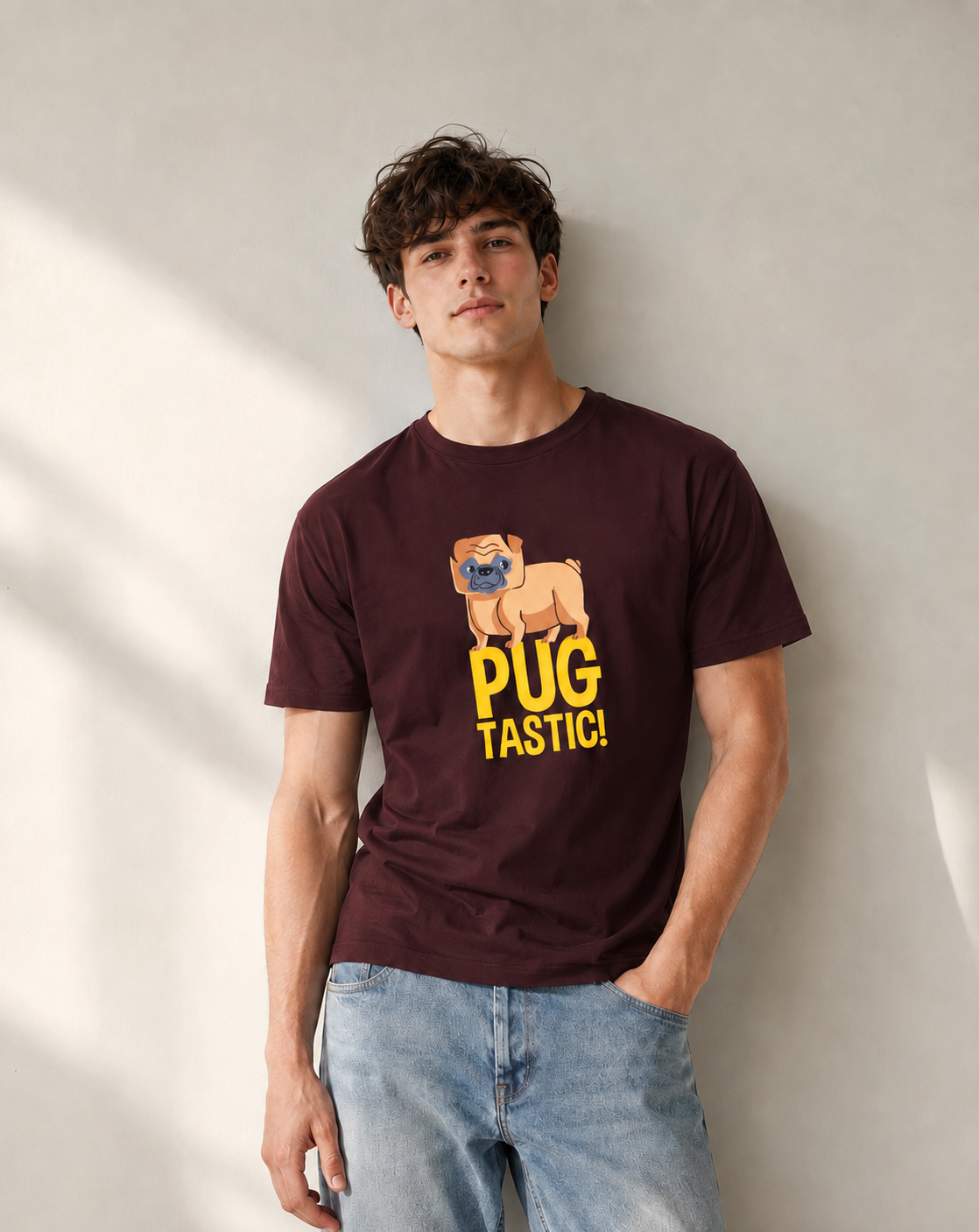 Vastrio Pug Tastic Graphic T-Shirt | Unisex Cotton Regular Fit