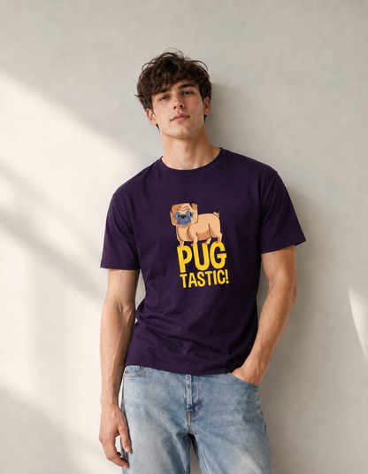 Vastrio Pug Tastic Graphic T-Shirt | Unisex Cotton Regular Fit