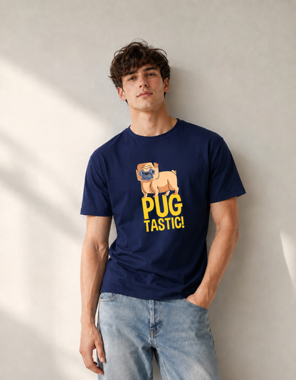 Vastrio Pug Tastic Graphic T-Shirt | Unisex Cotton Regular Fit