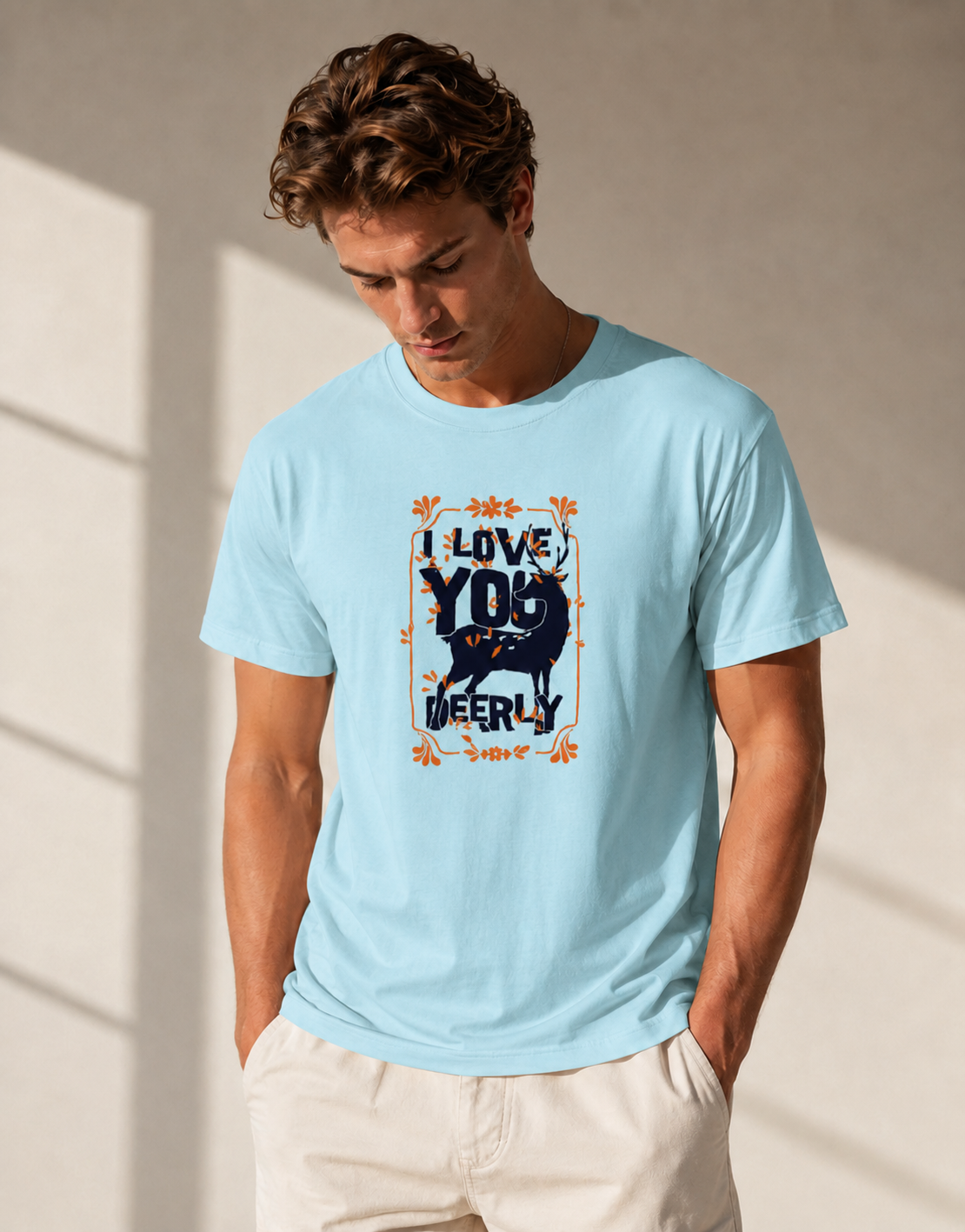 Vastrio I Love You Deerly Graphic T-Shirt | Unisex Cotton Regular Fit