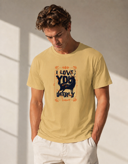 Vastrio I Love You Deerly Graphic T-Shirt | Unisex Cotton Regular Fit