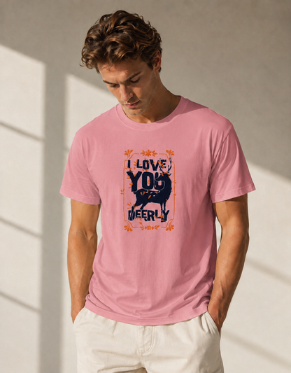 Vastrio I Love You Deerly Graphic T-Shirt | Unisex Cotton Regular Fit