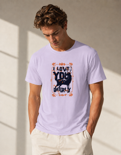 Vastrio I Love You Deerly Graphic T-Shirt | Unisex Cotton Regular Fit
