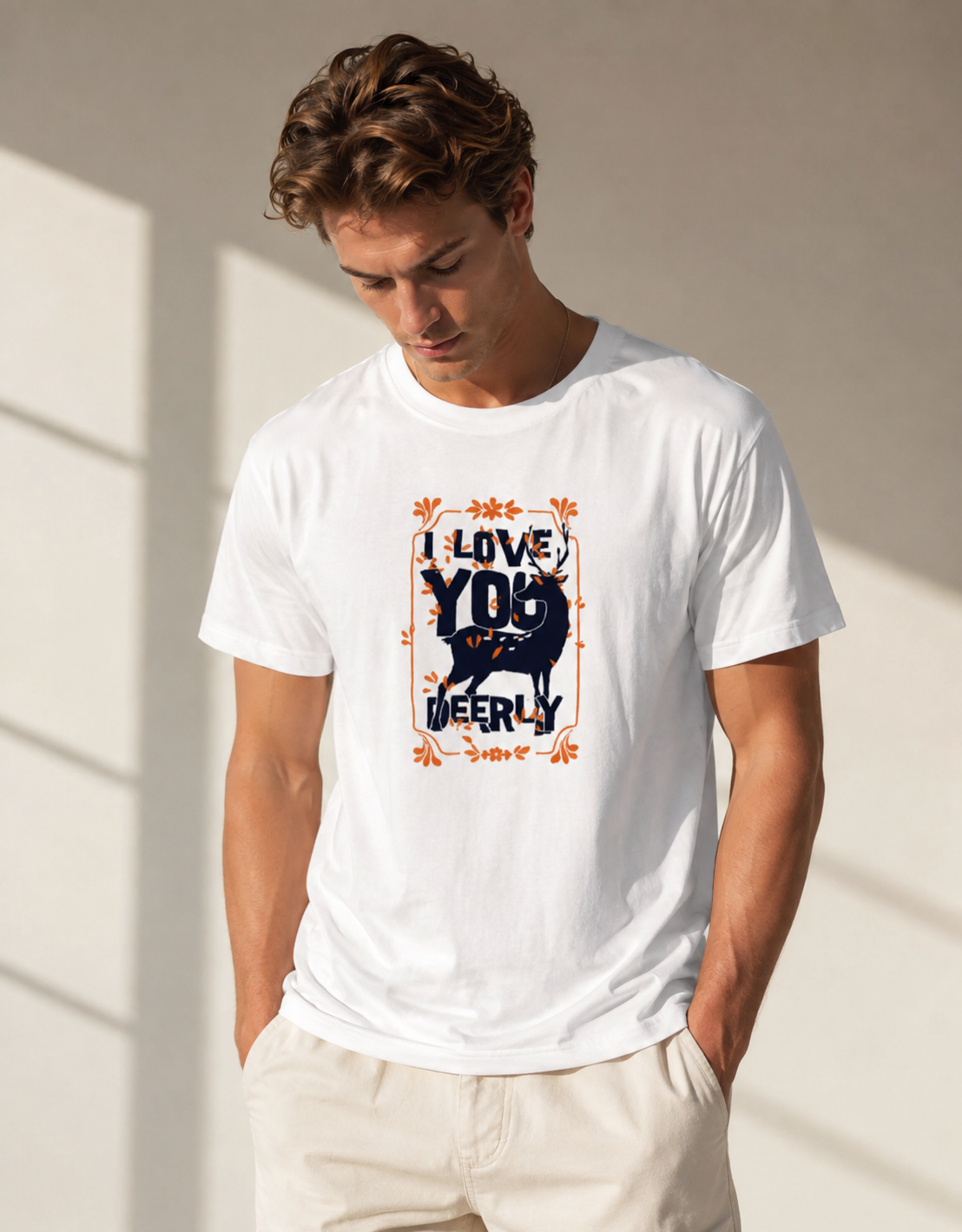 Vastrio I Love You Deerly Graphic T-Shirt | Unisex Cotton Regular Fit