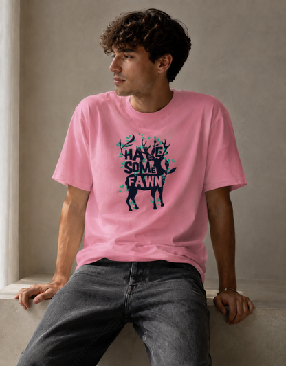 Vastrio Have Some Fawn Deer Graphic T-Shirt | Unisex Cotton Regular Fit