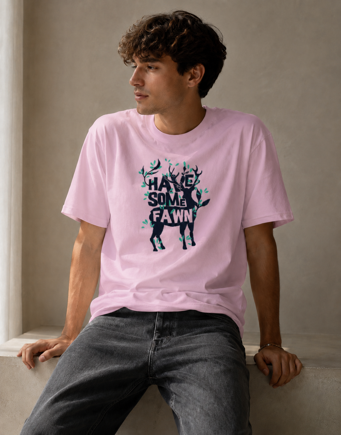 Vastrio Have Some Fawn Deer Graphic T-Shirt | Unisex Cotton Regular Fit
