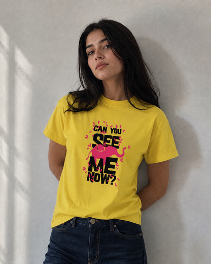 Vastrio Can You See Me Now Elephant Graphic T-Shirt | Unisex Cotton Regular Fit
