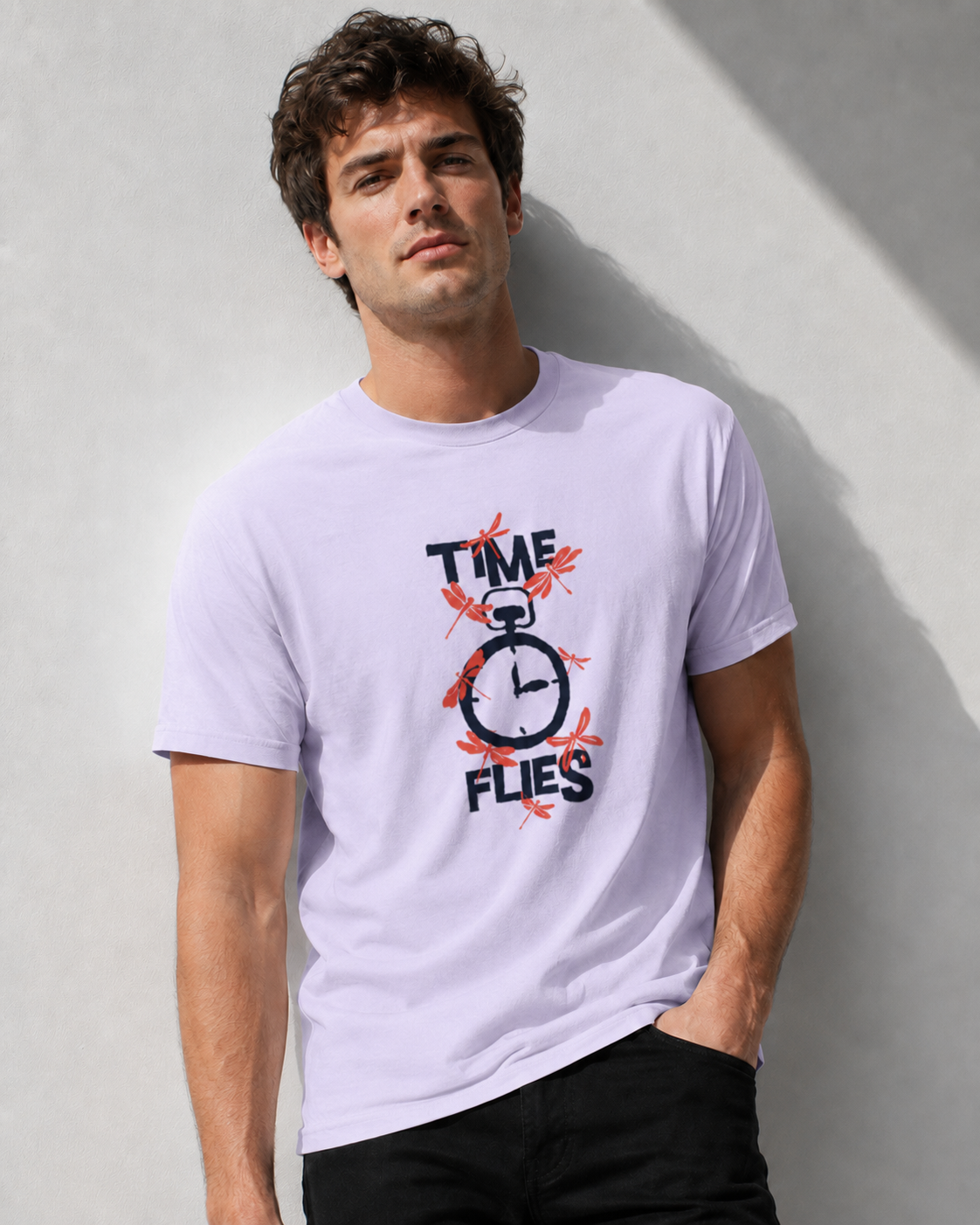 Vastrio Time Flies Graphic T-Shirt | Unisex Cotton Regular Fit