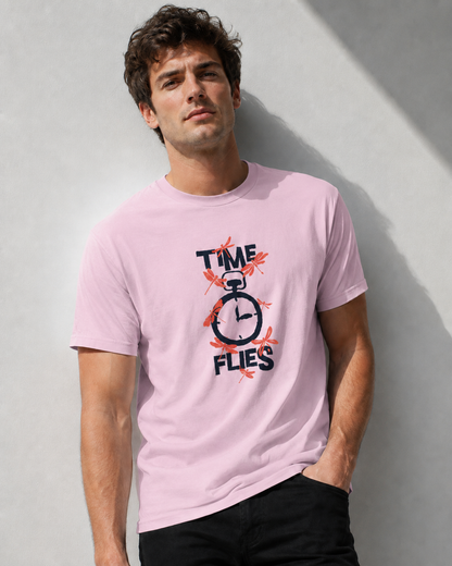 Vastrio Time Flies Graphic T-Shirt | Unisex Cotton Regular Fit