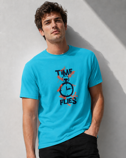 Vastrio Time Flies Graphic T-Shirt | Unisex Cotton Regular Fit