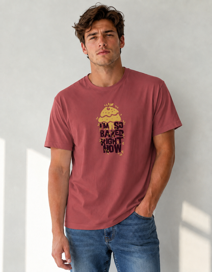Vastrio I'm So Baked Graphic T-Shirt | Unisex Cotton Regular Fit