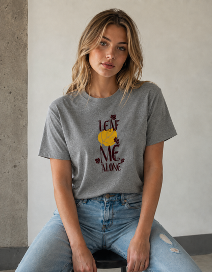 Vastrio Leaf Me Alone Graphic T-Shirt | Unisex Cotton Regular Fit
