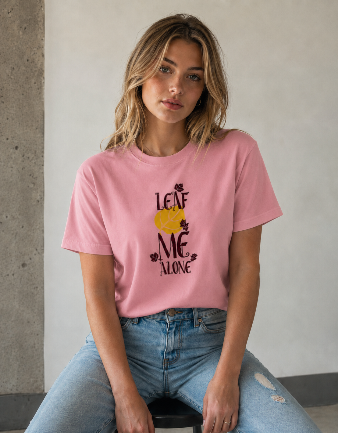 Vastrio Leaf Me Alone Graphic T-Shirt | Unisex Cotton Regular Fit