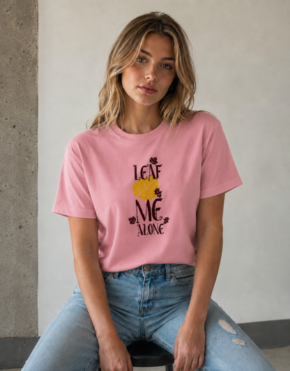 Vastrio Leaf Me Alone Graphic T-Shirt | Unisex Cotton Regular Fit